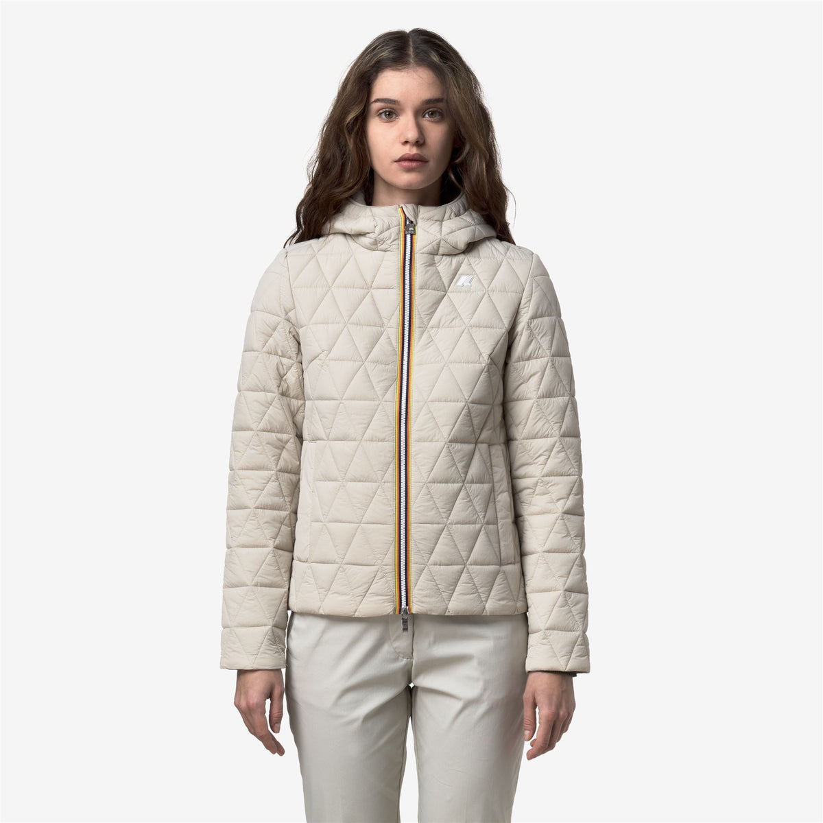 Jackets_Woman_LIL DIAMOND QUILTED WARM_Short_BEIGE LT - Commercial 4
