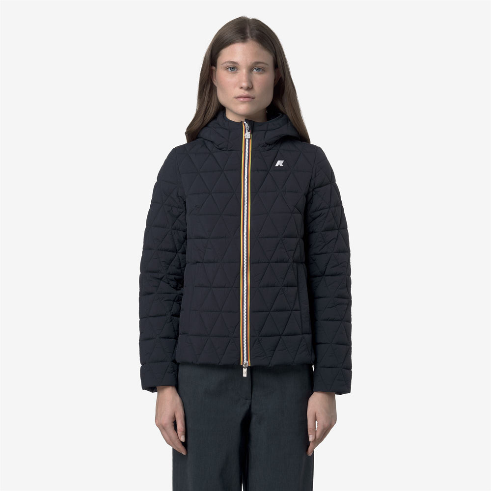 Blue Women's Short Quilted Jacket with Primaloft Padding 02