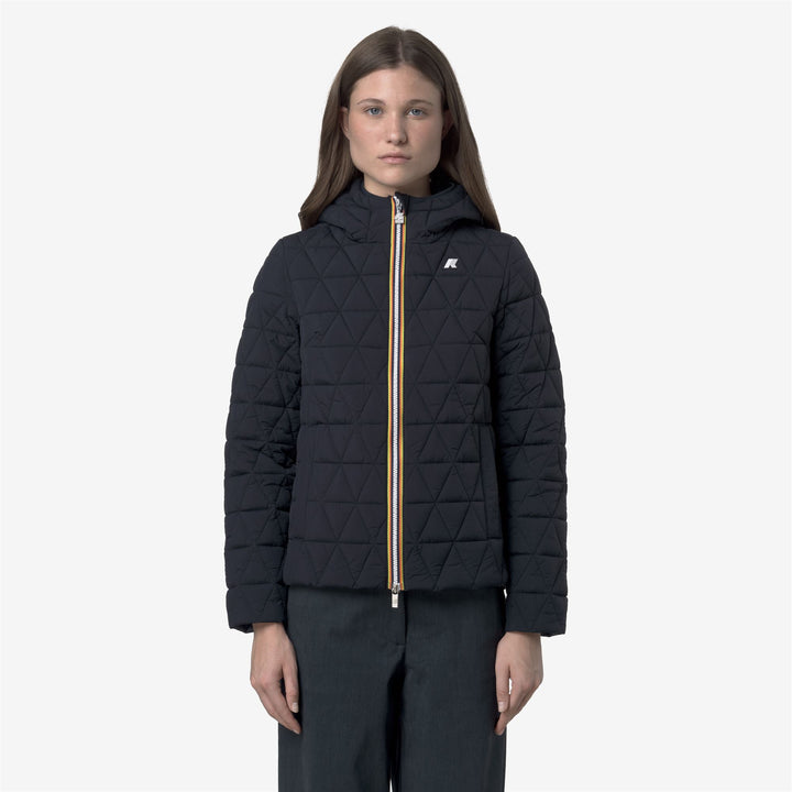 Chaqueta corta acolchada azul para mujer con relleno Primaloft 3