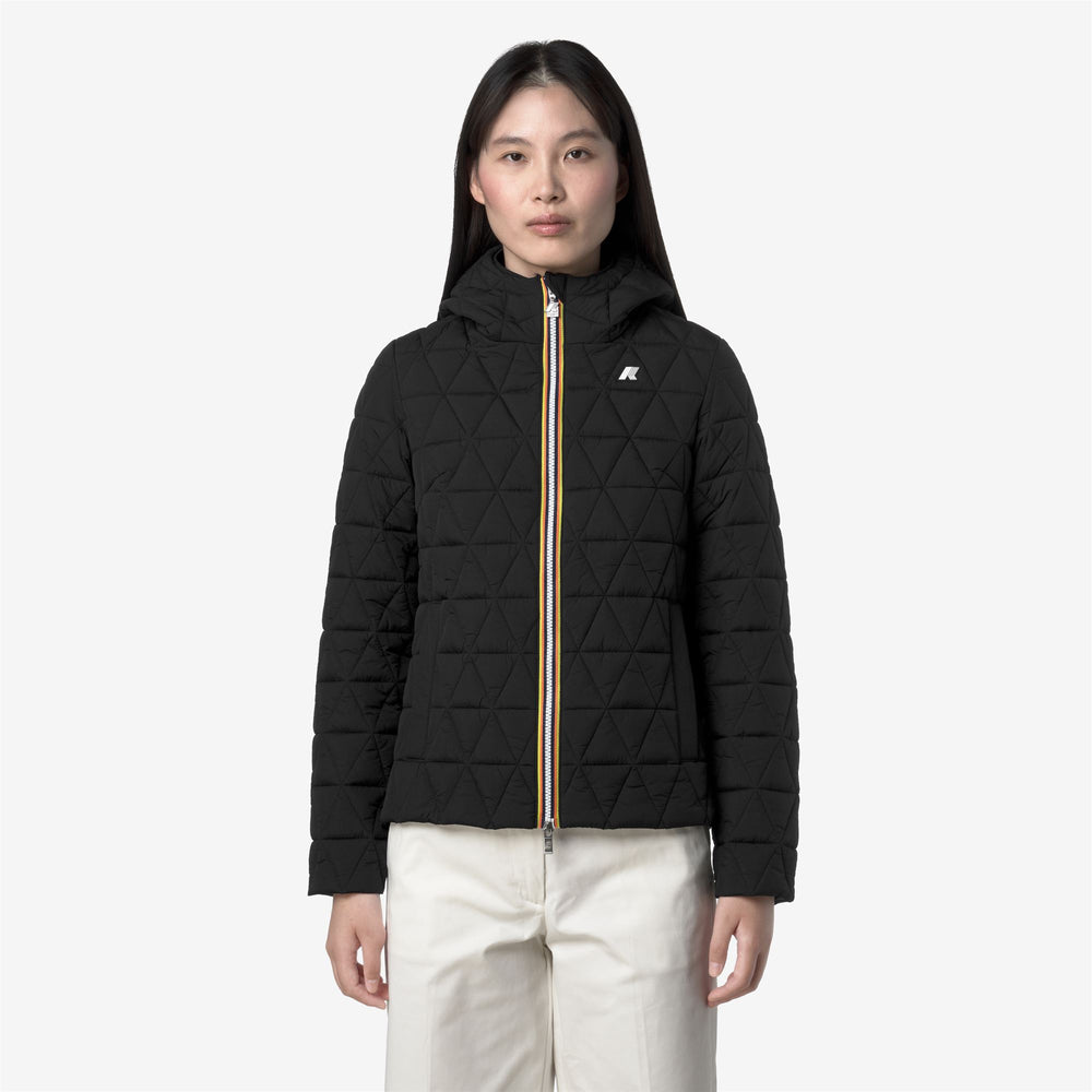 Black women's Quilted Short Jacket with Primaloft Padding 02