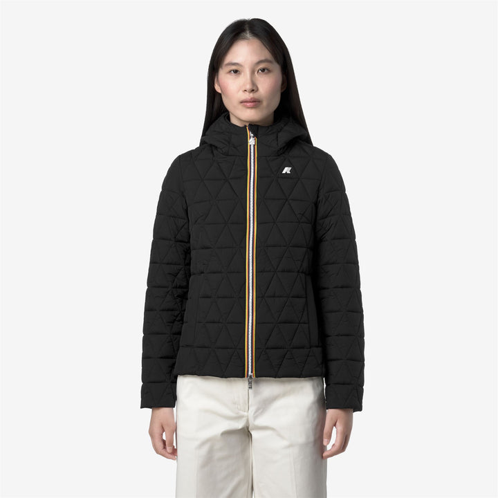 Chaqueta corta acolchada negra para mujer con relleno Primaloft 3