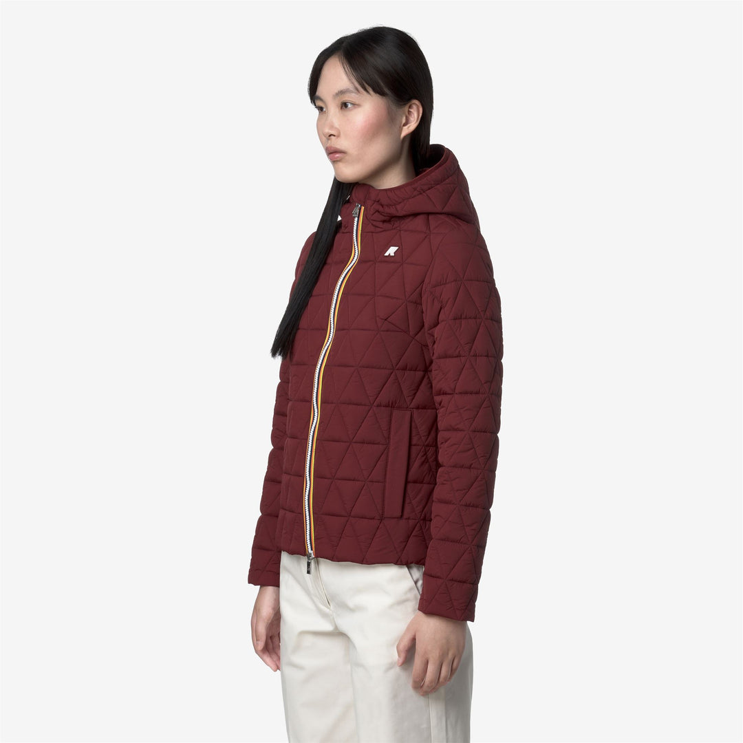 Chaqueta acolchada corta roja para mujer con relleno Primaloft main