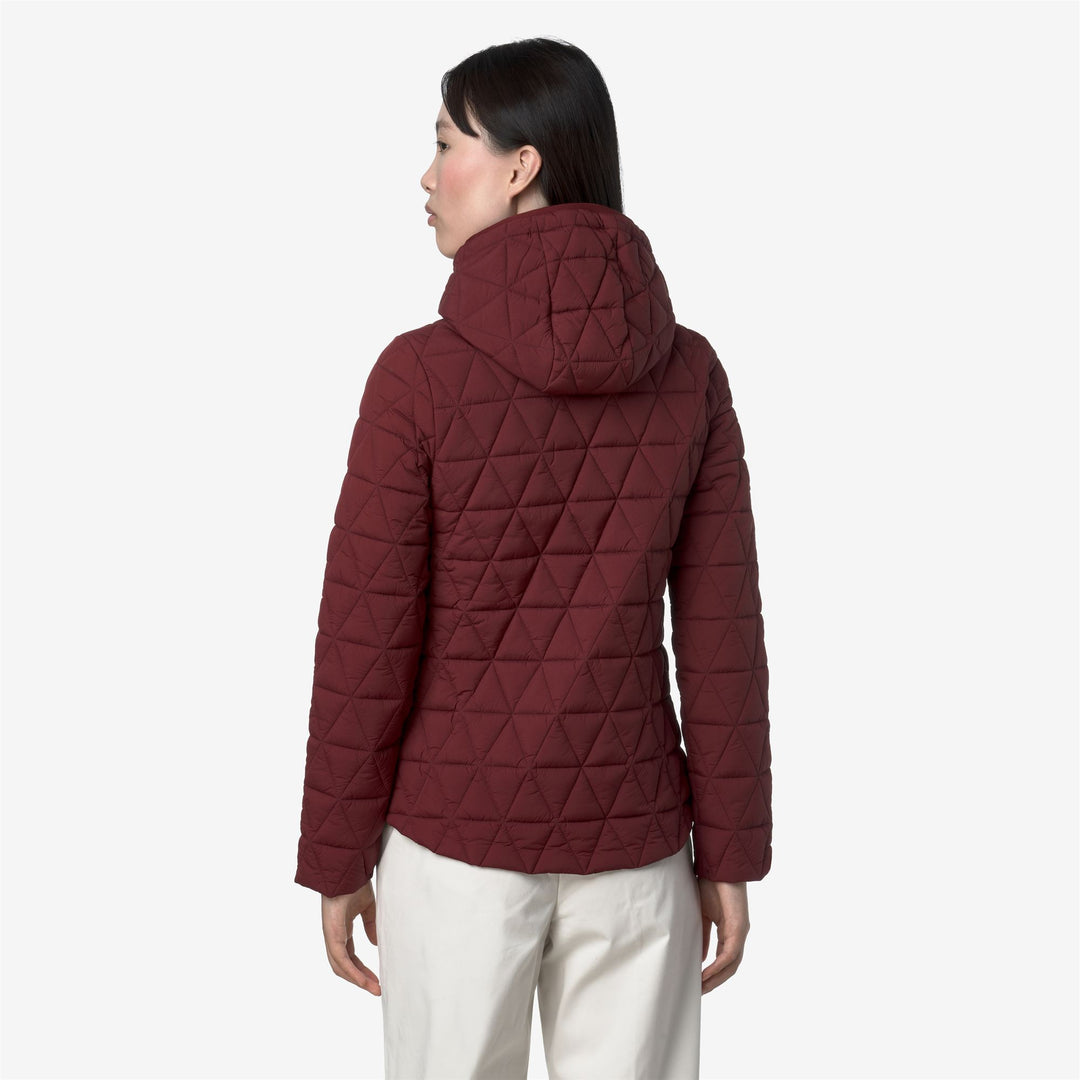 Chaqueta acolchada corta roja para mujer con relleno Primaloft main