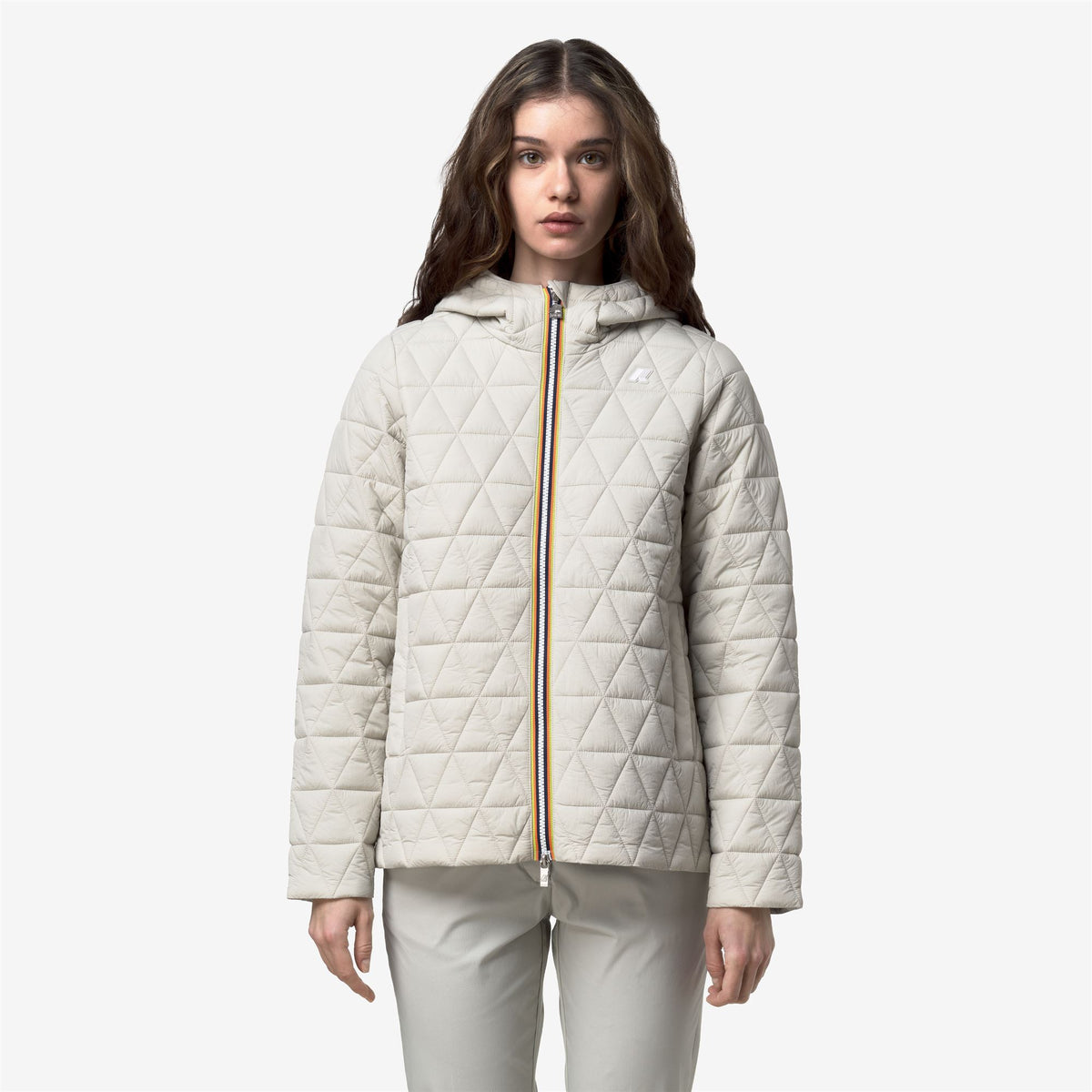 Jackets_Woman_MADLAINE DIAMOND QUILTED WARM_Short_BEIGE LT - Commercial 4