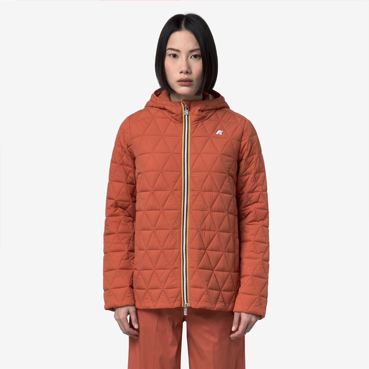 Jackets_Woman_MADLAINE DIAMOND QUILTED WARM_Short_Orange Brownish - Commercial 4