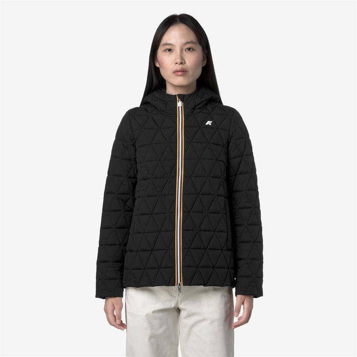 Chaqueta corta acolchada negra para mujer con relleno Primaloft 3