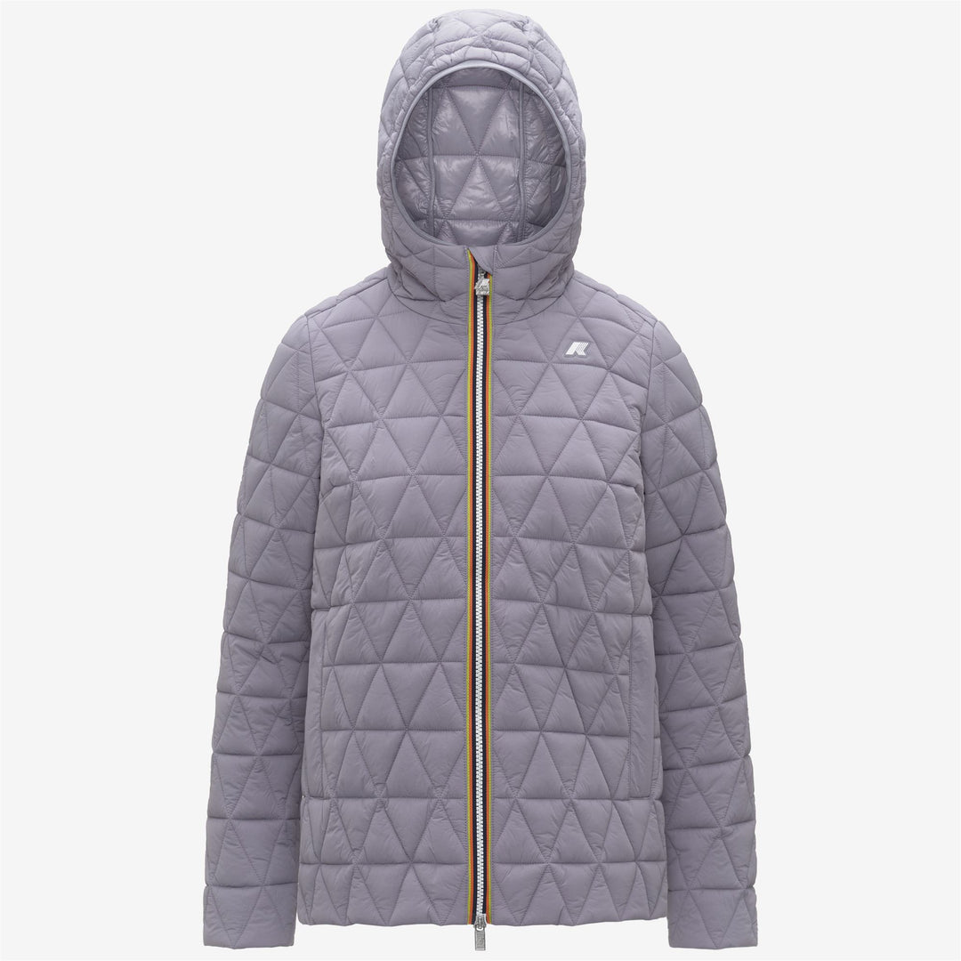 Violet Women's Short Quilted Jacket with Padded Hood 01