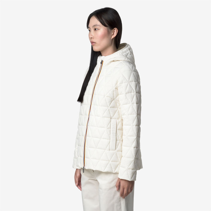 Chaqueta acolchada corta blanca para mujer con relleno Primaloft 4
