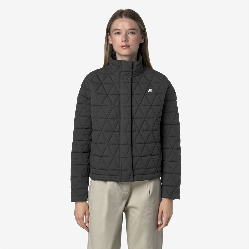 Grey Women's Short Quilted Jacket with Thermore Padding 02