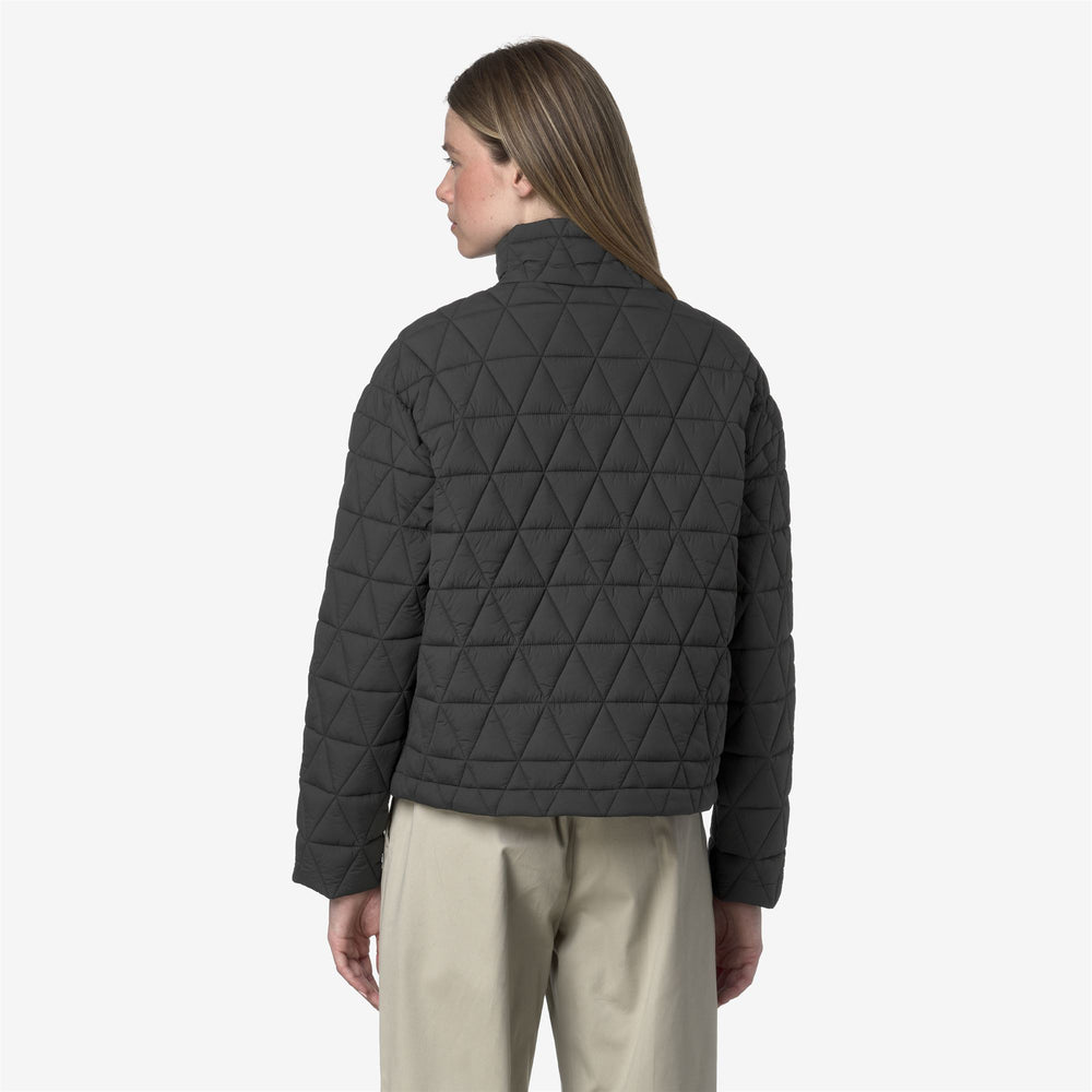 Grey Women's Short Quilted Jacket with Thermore Padding 02
