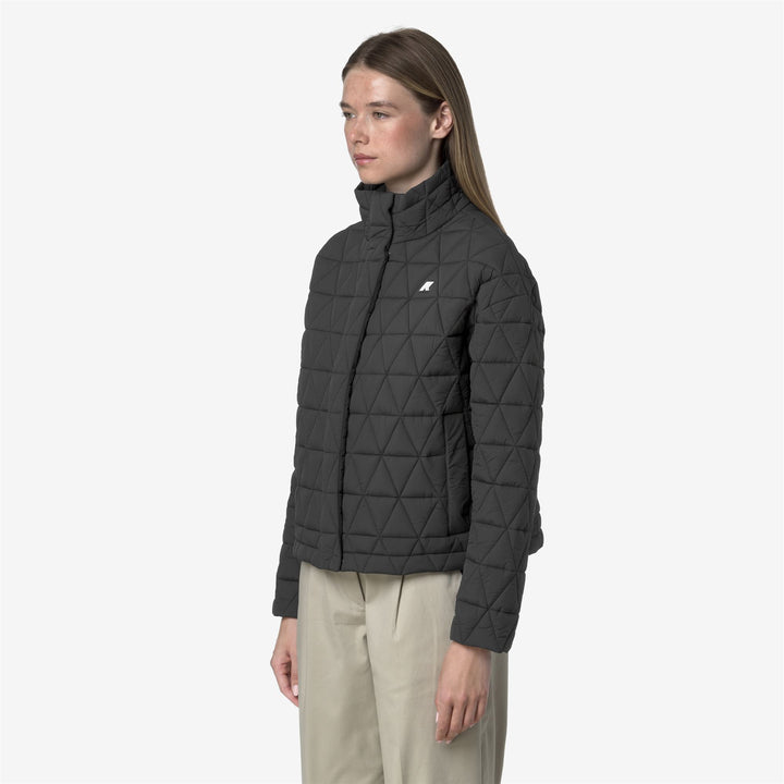 Grey Women's Short Quilted Jacket with Thermore Padding 4