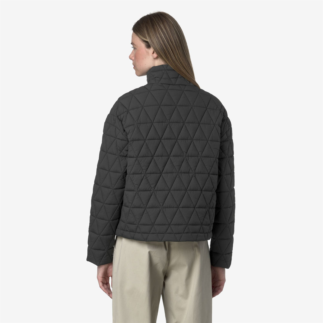 Grey Women's Short Quilted Jacket with Thermore Padding main