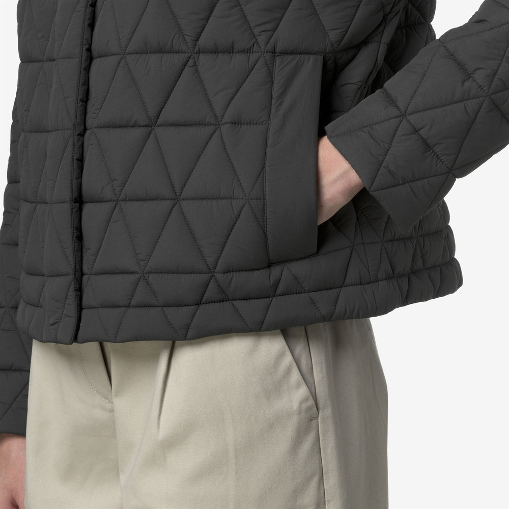 Grey Women's Short Quilted Jacket with Thermore Padding 02