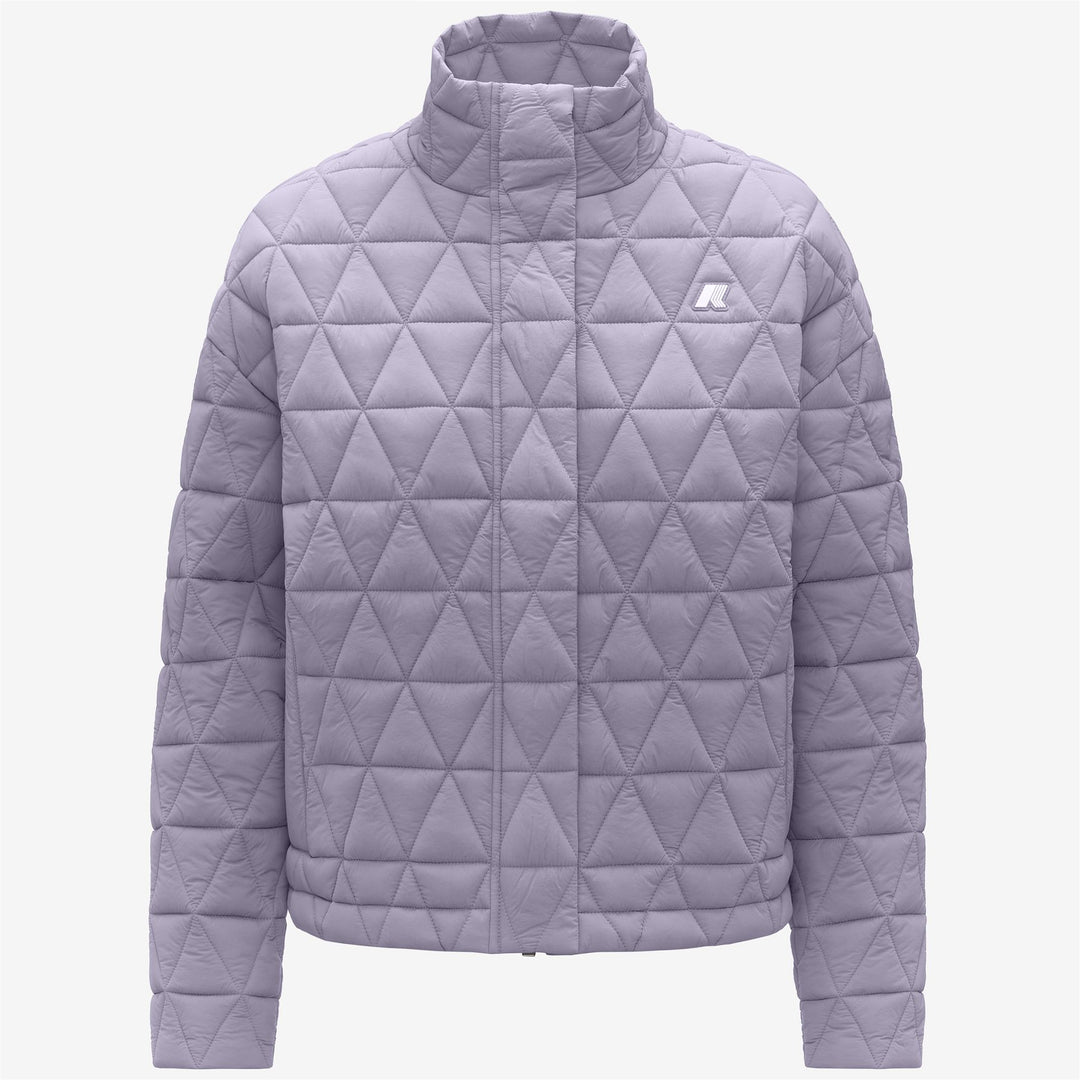 Violet women's quilted short jacket with Primaloft padding 01