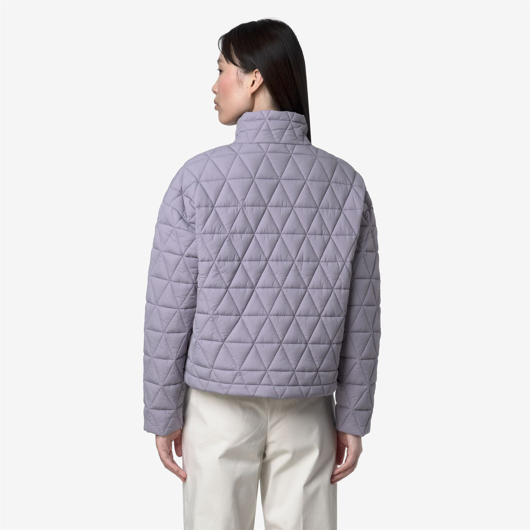 Violet women's quilted short jacket with Primaloft padding main