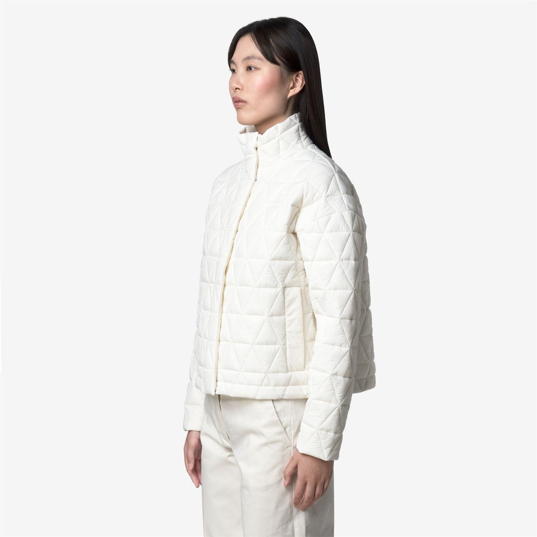Chaqueta acolchada corta blanca para mujer con relleno reciclado main