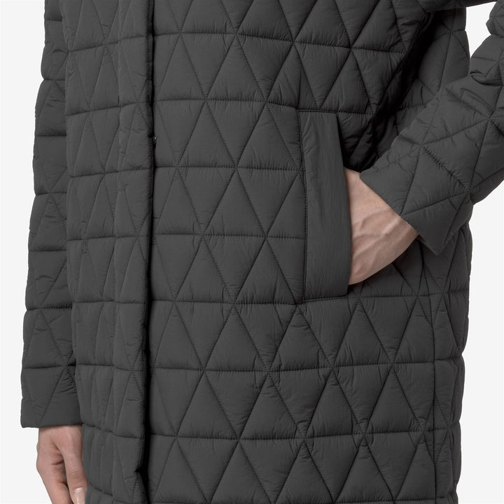 Chaqueta acolchada larga gris para mujer con aislamiento PrimaLoft 2