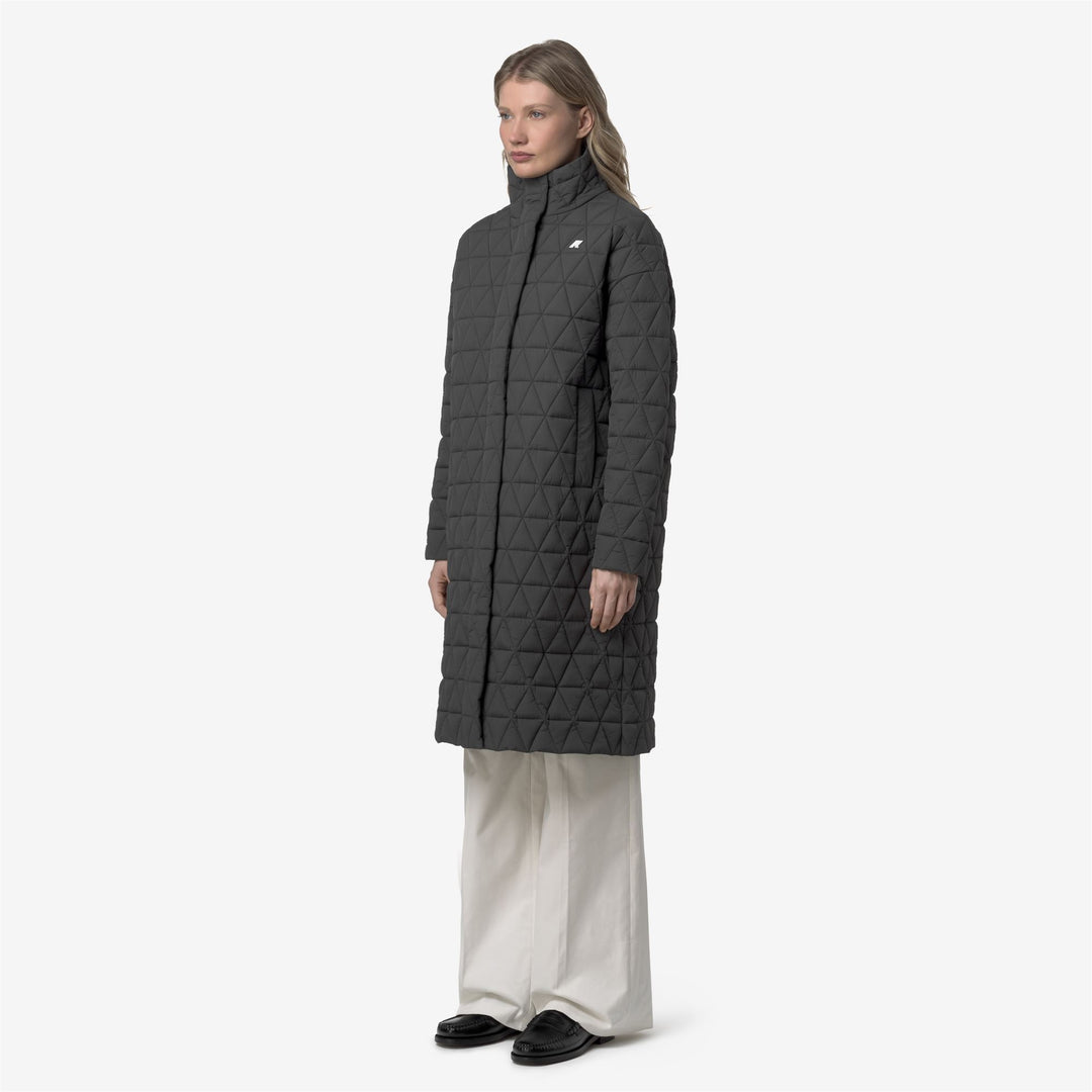 Chaqueta acolchada larga gris para mujer con aislamiento PrimaLoft main