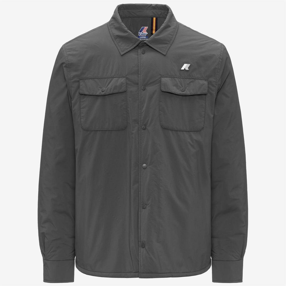 Chaqueta corta aislante gris para hombre con acolchado ecológico 01