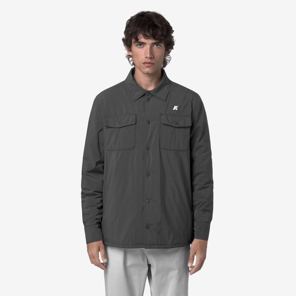 Grey Men's Insulated Short Jacket with Eco-friendly Padding 02