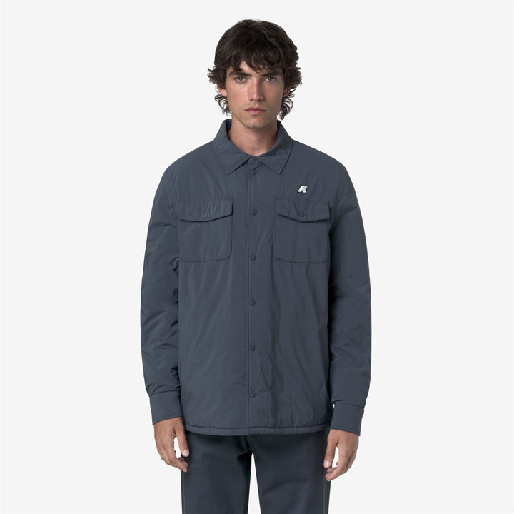 Chaqueta corta aislante azul para hombre con acolchado ecológico 3