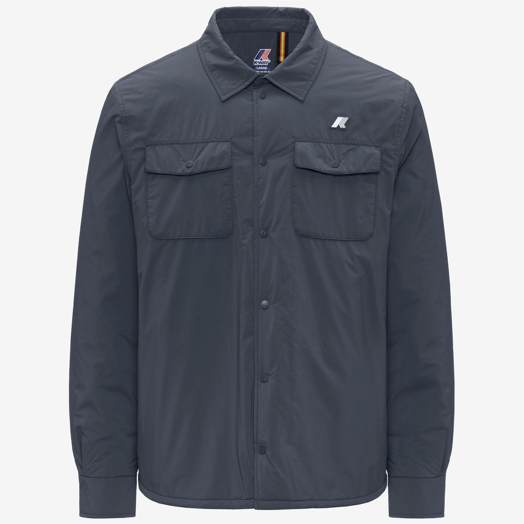 Chaqueta corta aislante azul para hombre con acolchado ecológico 01