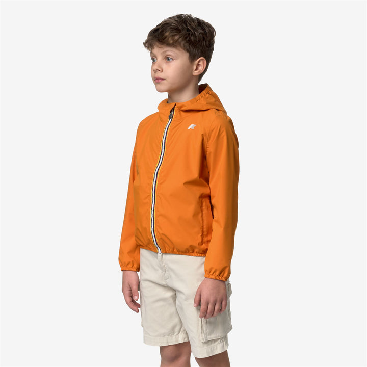 Chaqueta impermeable ajustada para niño en tela elástica naranja 2