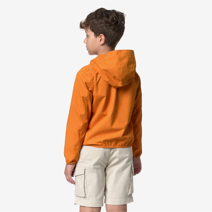Chaqueta impermeable ajustada para niño en tela elástica naranja 3