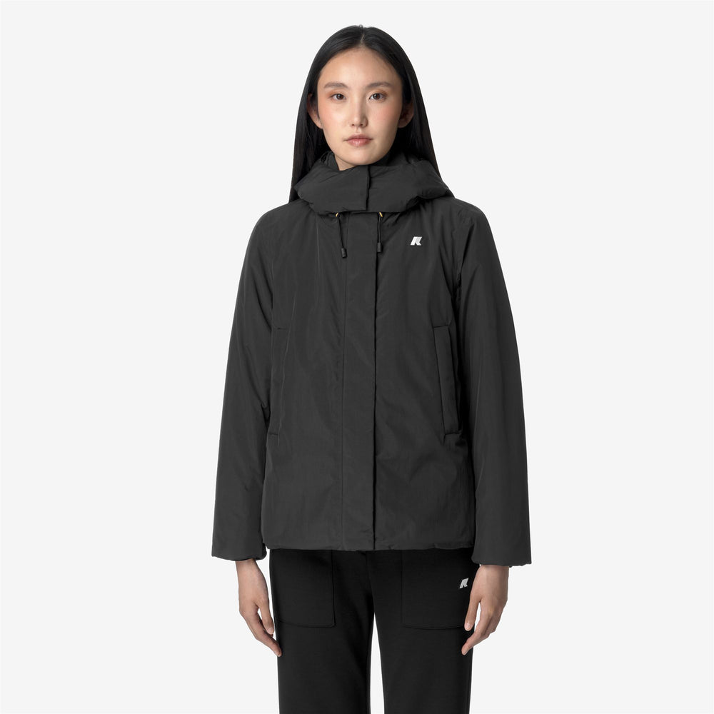 Blue grey Women's Short Warm Jacket with Recycled Insulation 02