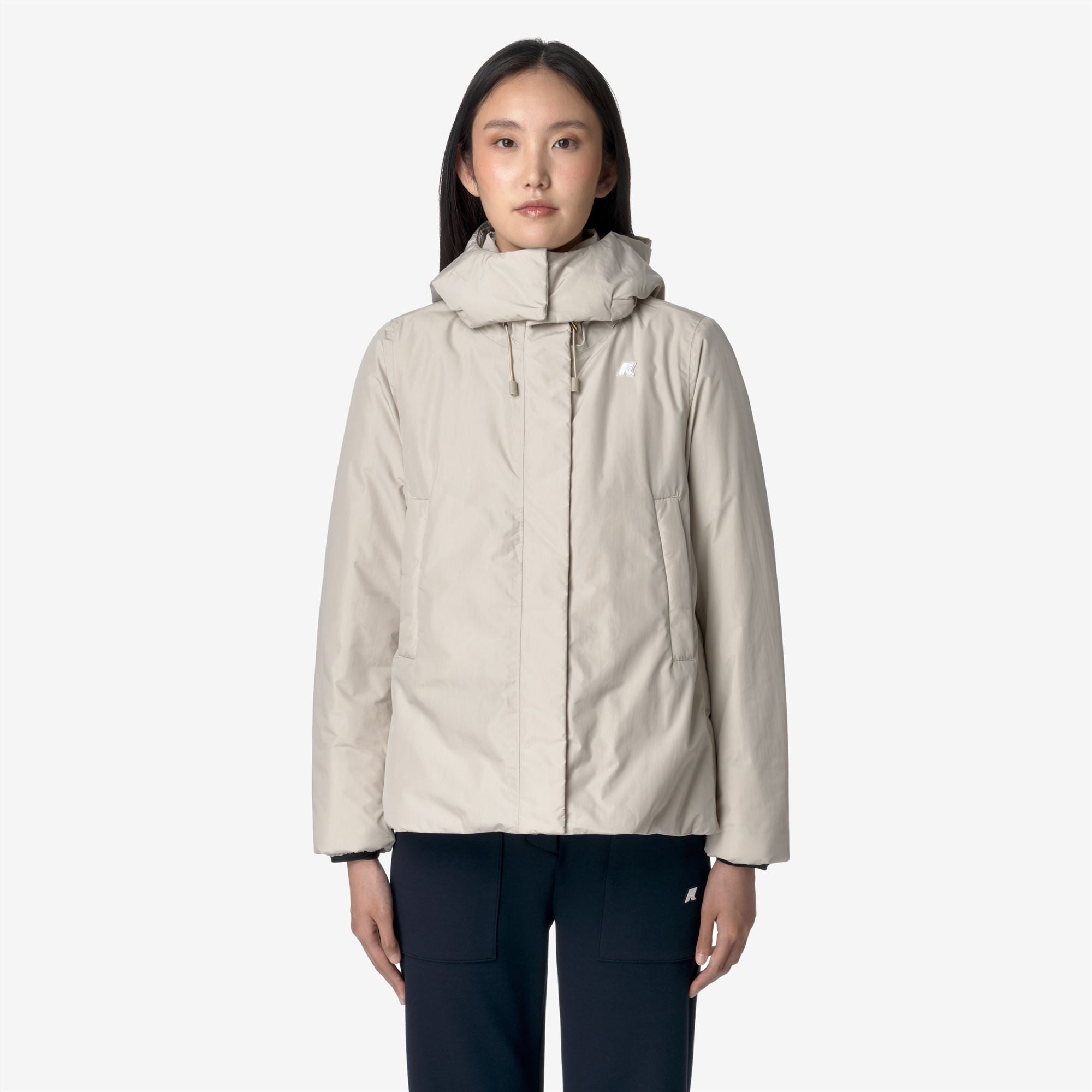 Jackets_WOMAN_MARLETTE SOFT TOUCH MARMOTTA_Short_Beige G-Grey B - Commercial 4