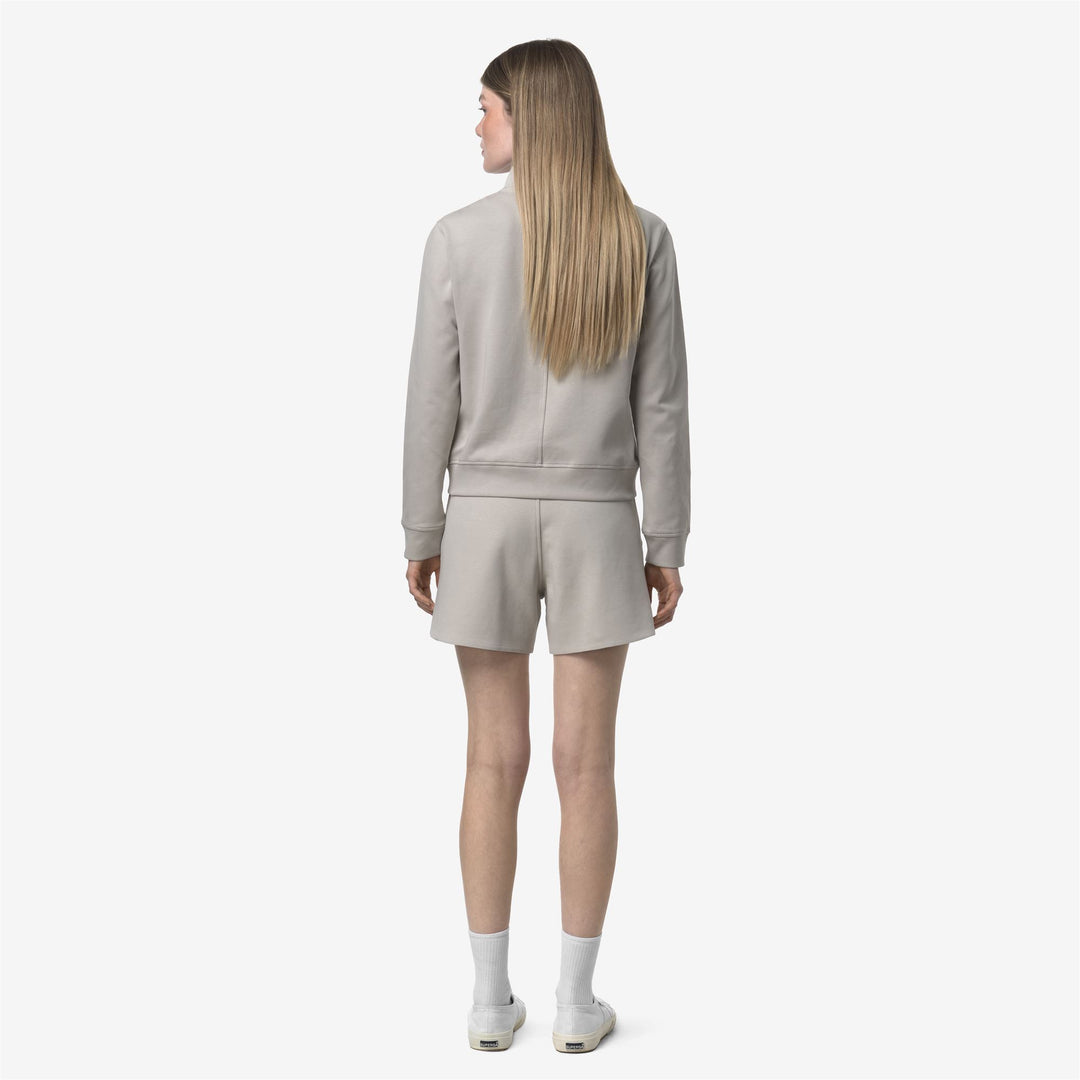 Beige Grey Women's Sporty Chic Travel Shorts with Adjustable Waist main