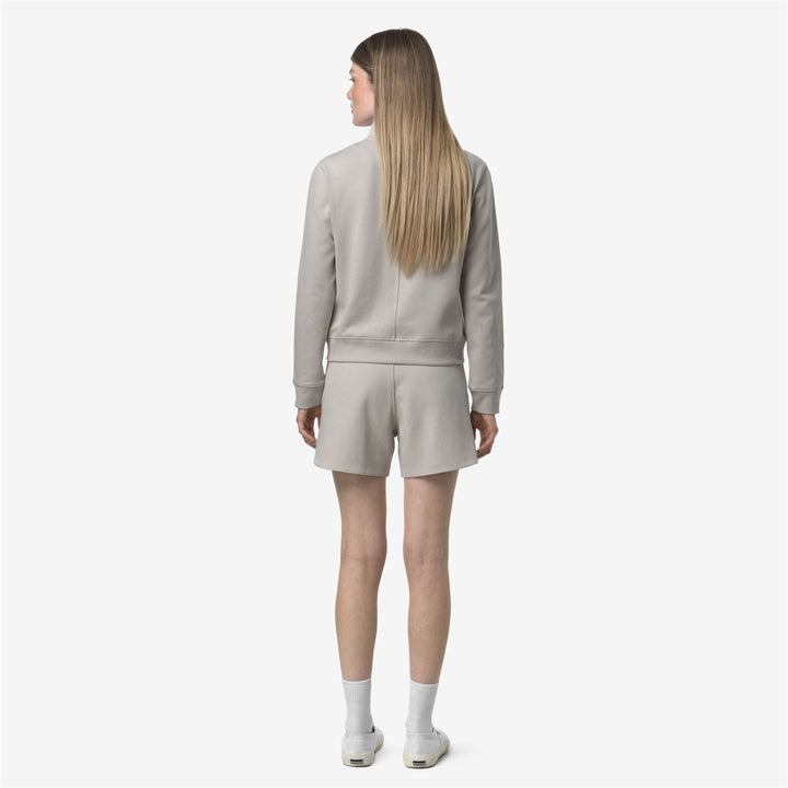 Beige Grey Women's Sporty Chic Travel Shorts with Adjustable Waist 3