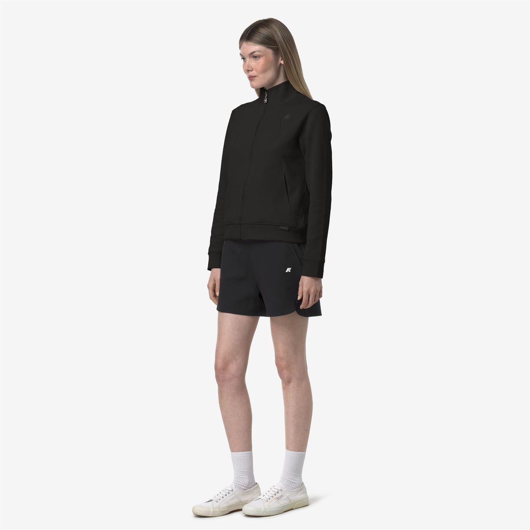 Black Grey Women's Sporty Chic Travel Shorts with Adjustable Waist main
