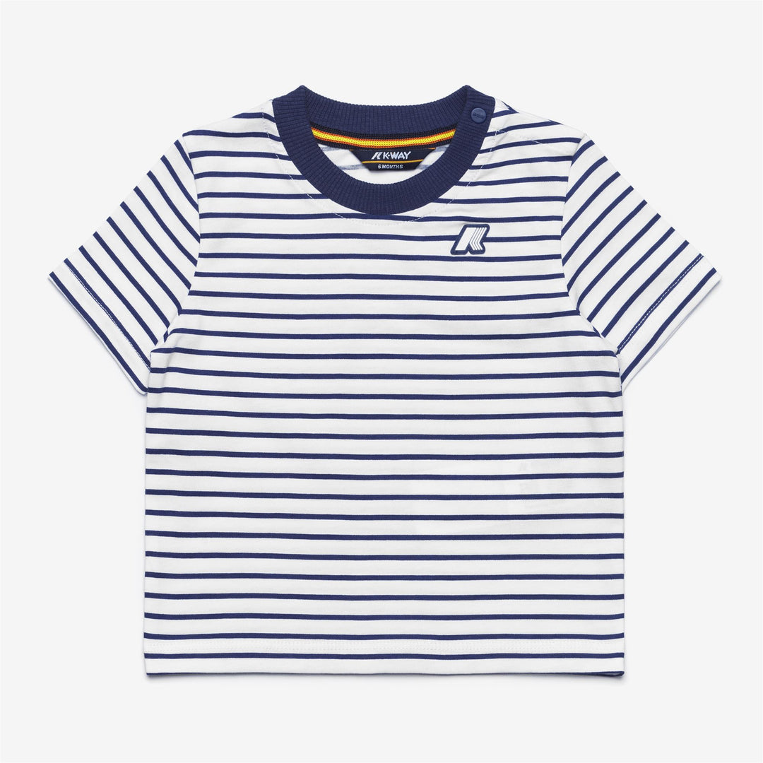 White unisex Kid's Striped Summer T-Shirt and Shorts Set main