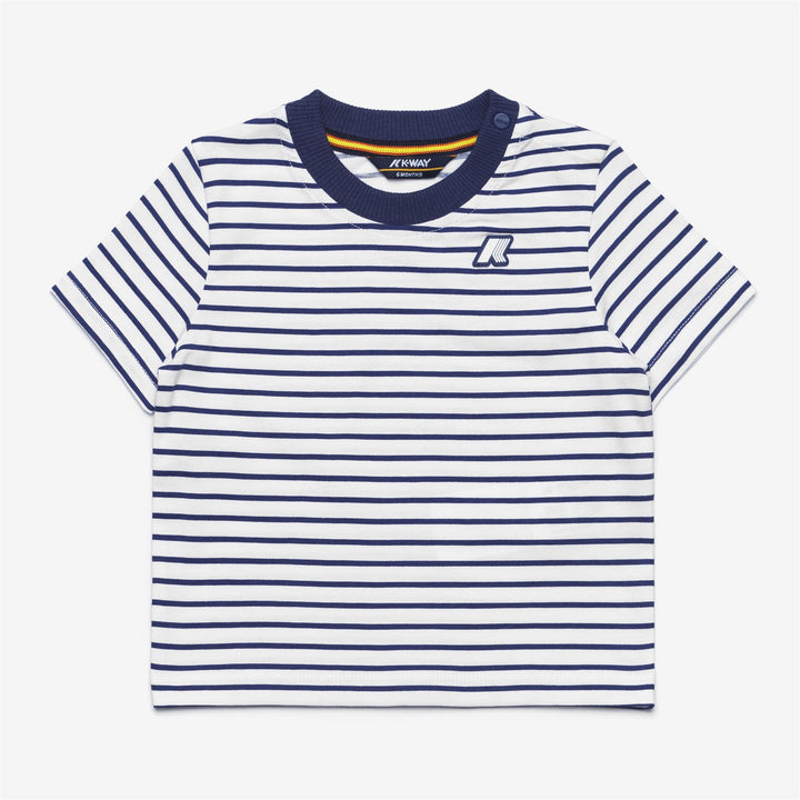White unisex Kid's Striped Summer T-Shirt and Shorts Set 4