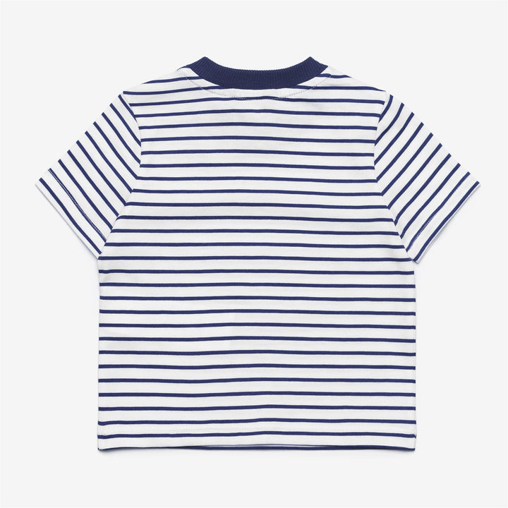 White unisex Kid's Striped Summer T-Shirt and Shorts Set 6