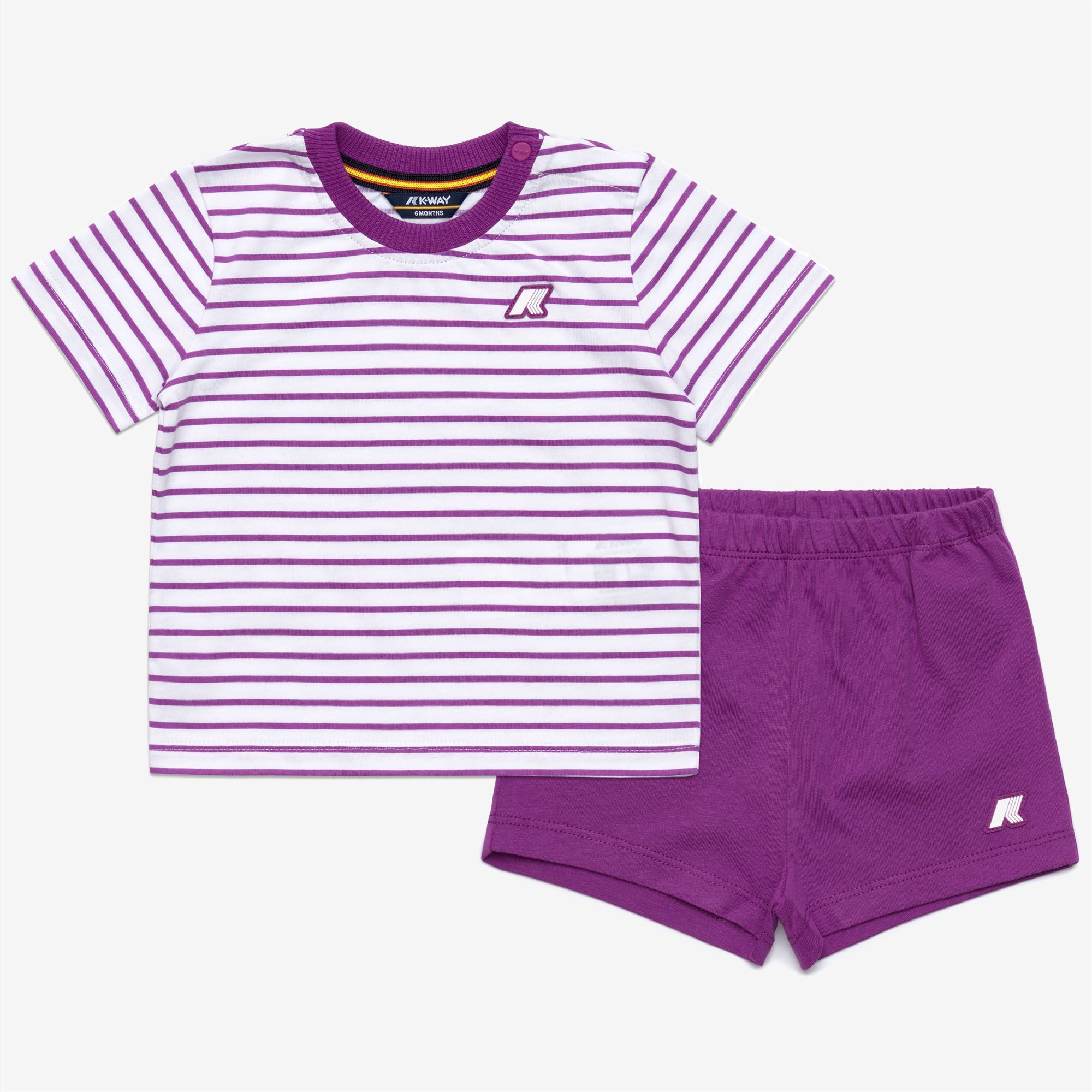 Sets_KID UNISEX_E. PETE SET STRIPES JERSEY_Shorts / T-Shirt_White - Violet - Commercial 5