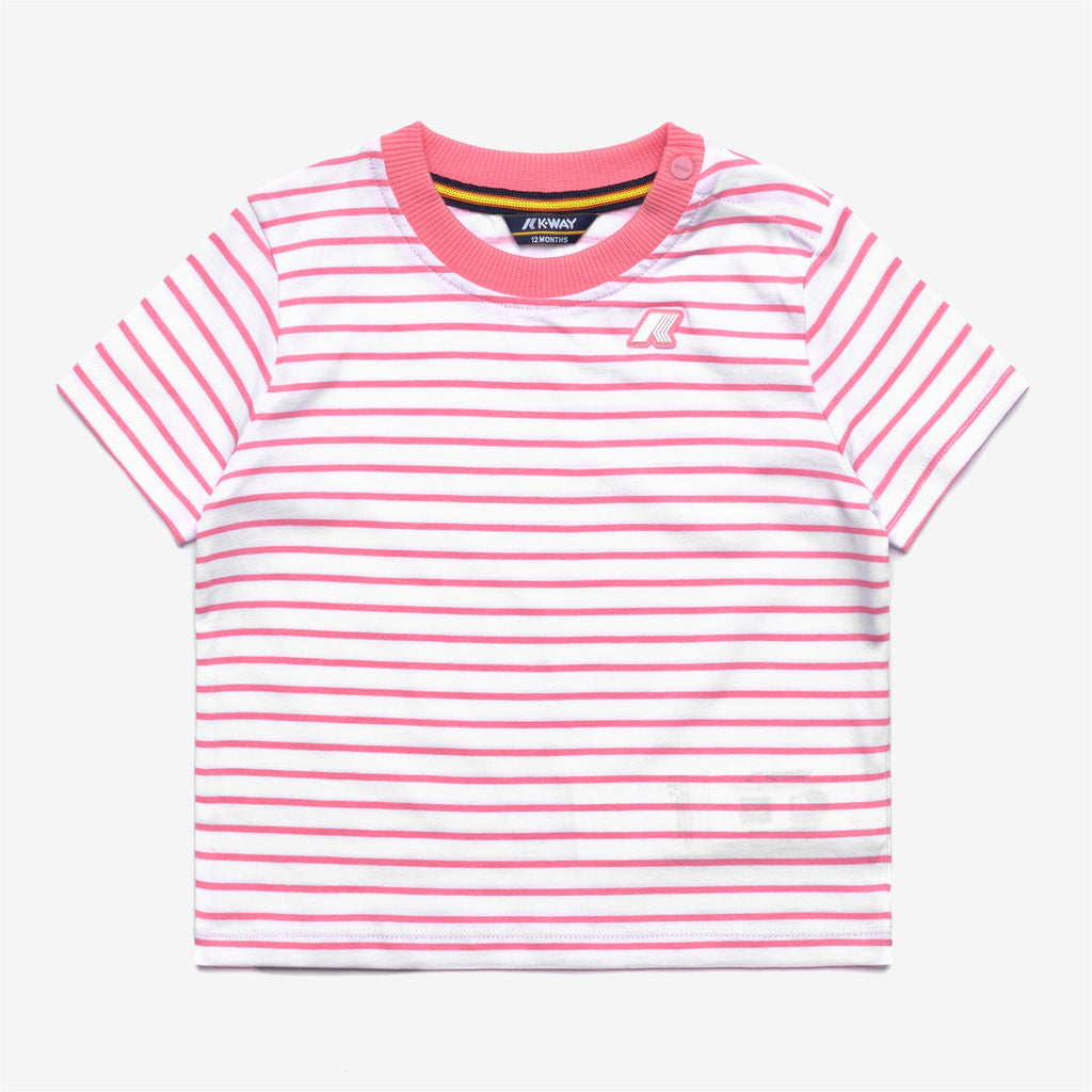 Sets_Kid unisex_E. PETE SET STRIPES JERSEY_Shorts / T-Shirt_White - Pink Geranium - Commercial 2