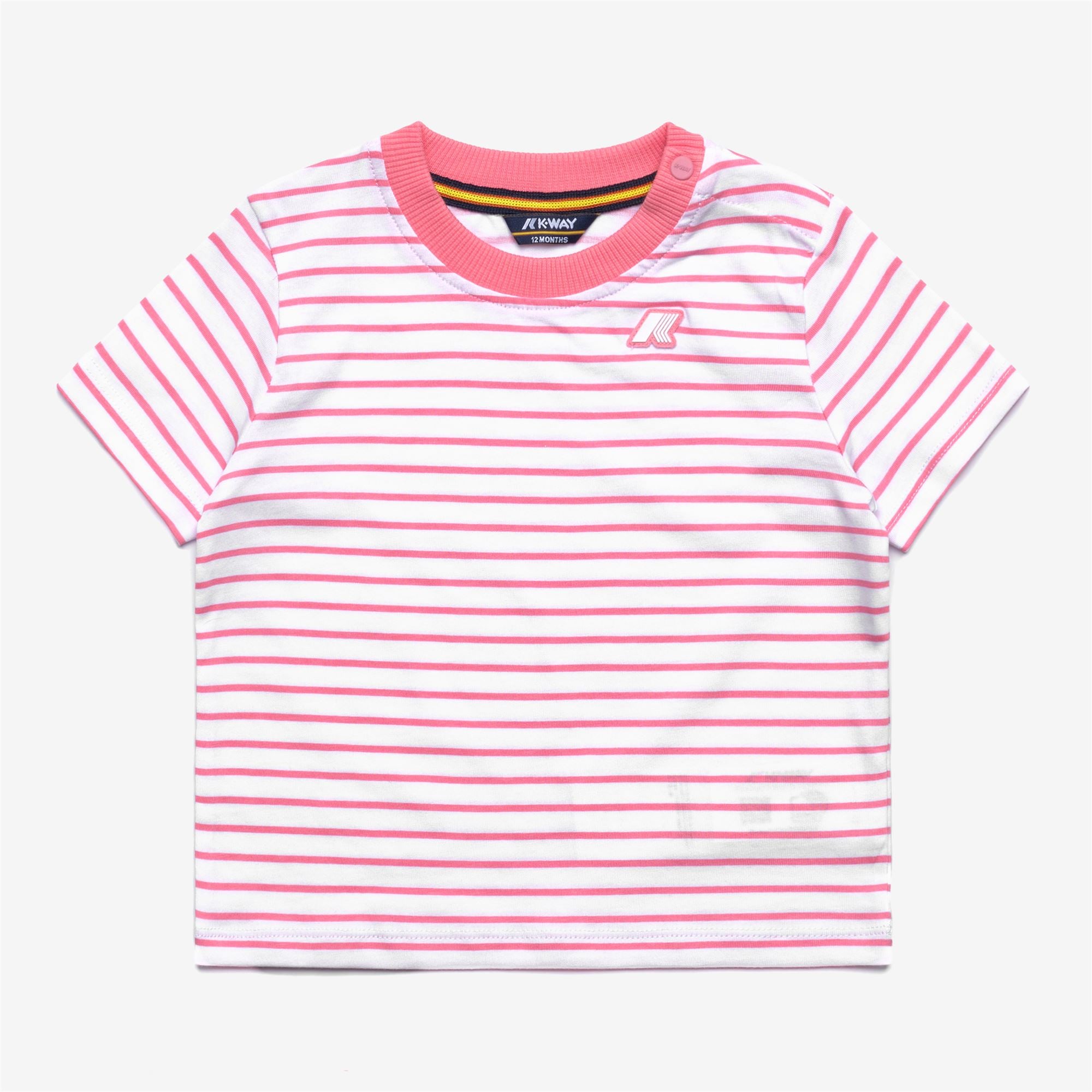 Sets_Kid unisex_E. PETE SET STRIPES JERSEY_Shorts / T-Shirt_White - Pink Geranium - Commercial 2