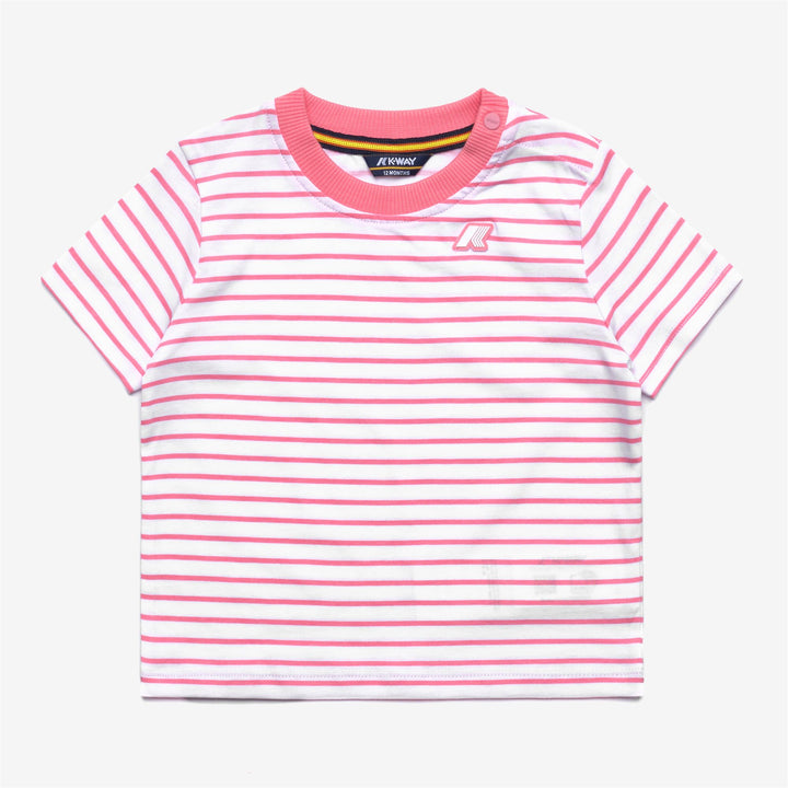 E. PETE SET STRIPES JERSEY - SETS - Shorts / T-Shirt - Kid unisex - WHITE-PINK GERANIUM 2