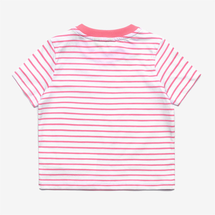 E. PETE SET STRIPES JERSEY - SETS - Shorts / T-Shirt - Kid unisex - WHITE-PINK GERANIUM 3