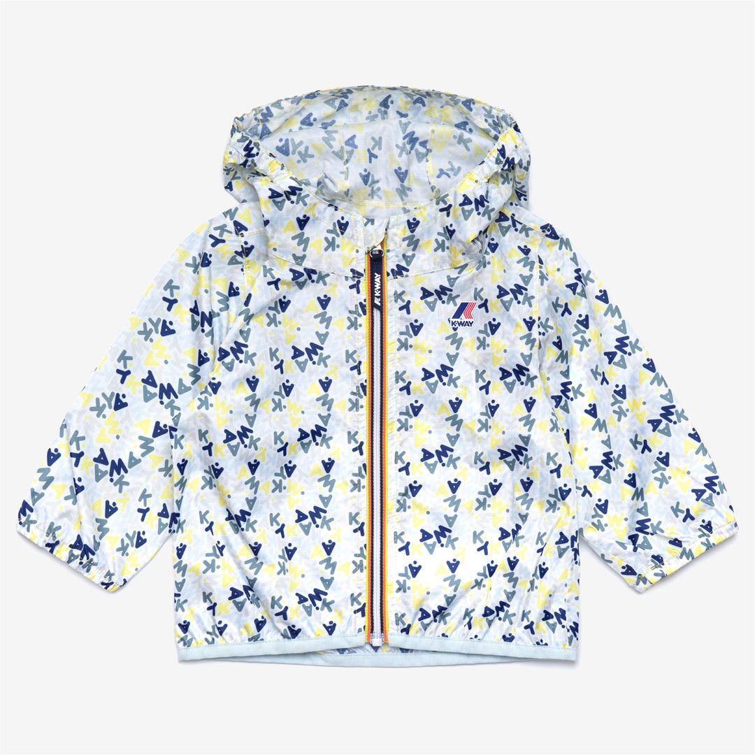 Chaqueta impermeable plegable unisex azul para niños con gráficos 01