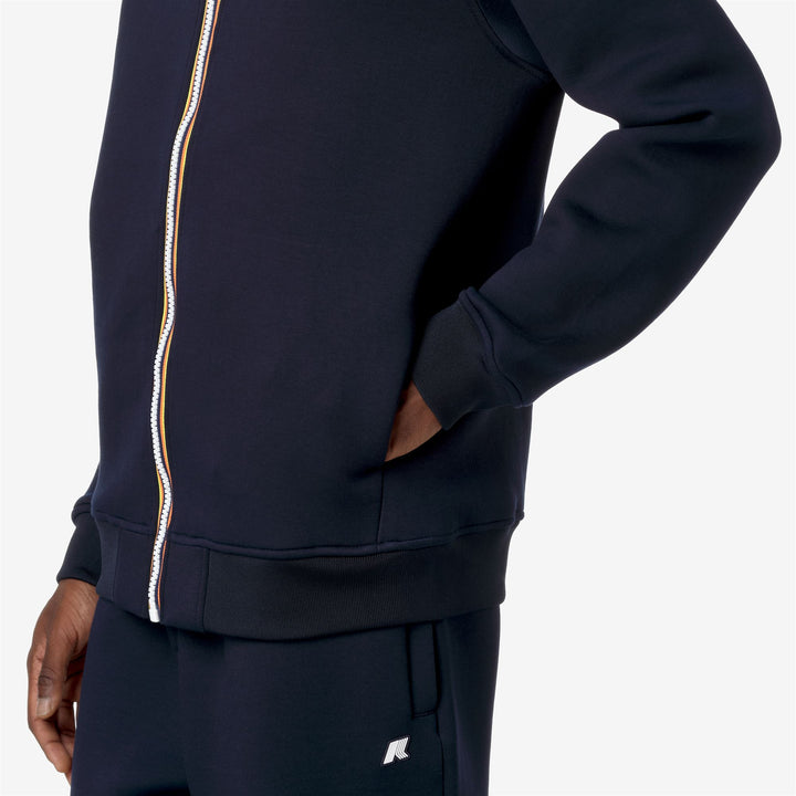 Blue Men's Warm Fleece Jacket with Adjustable Hood 2