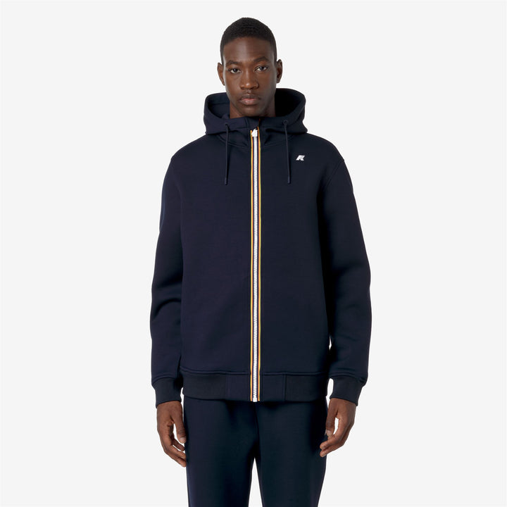 Giacca Fleece Calda Uomo Blu con Cappuccio Regolabile 1