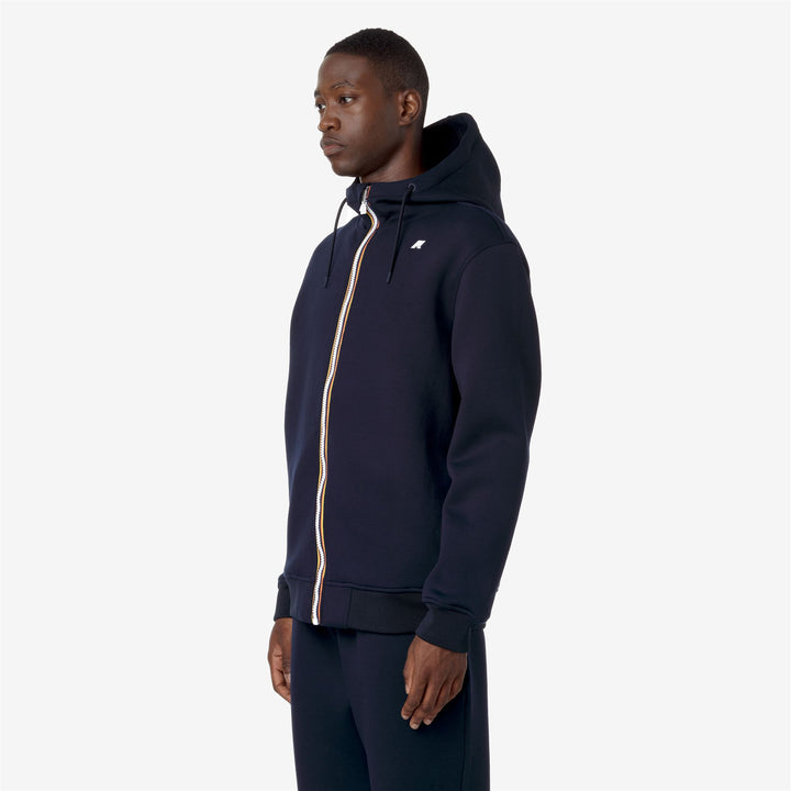 Giacca Fleece Calda Uomo Blu con Cappuccio Regolabile 2