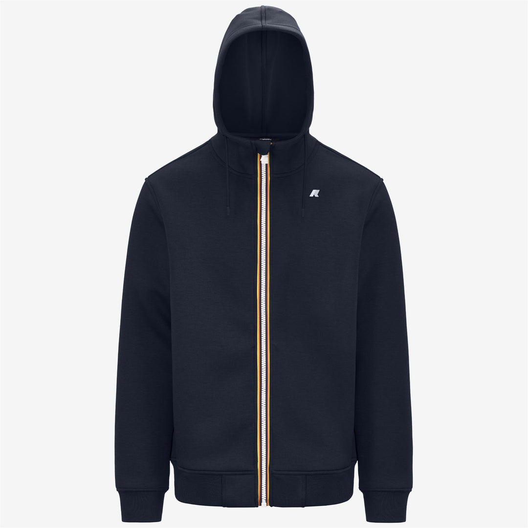 Blue Men's Warm Fleece Jacket with Adjustable Hood 01