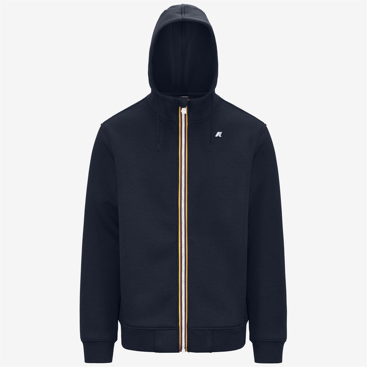 Blue Men's Warm Fleece Jacket with Adjustable Hood 1