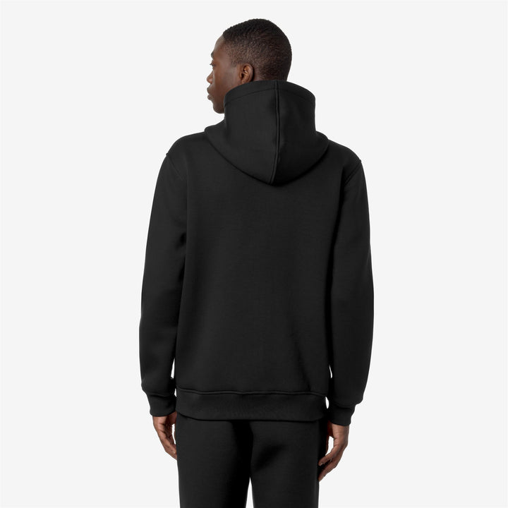 Chaqueta de forro polar cálida negra y gris para hombre con capucha ajustable 5