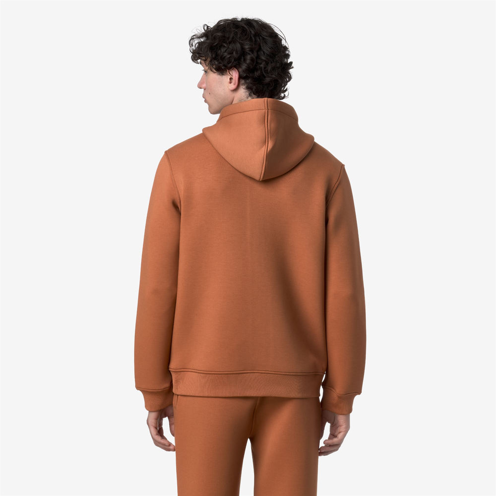 Orange Men's Fleece Jacket with Adjustable Hood 02