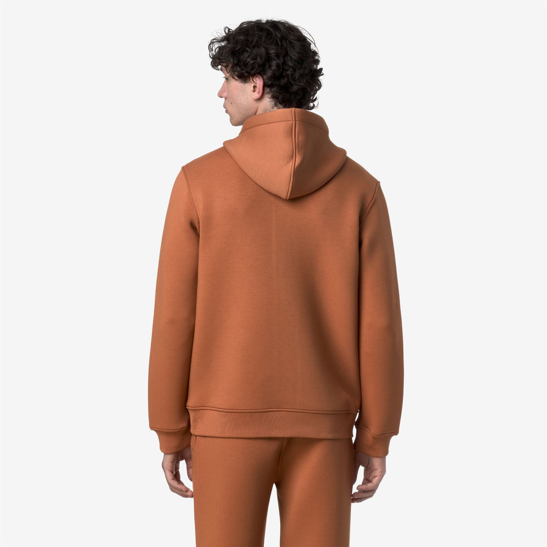 Orange Men's Fleece Jacket with Adjustable Hood main